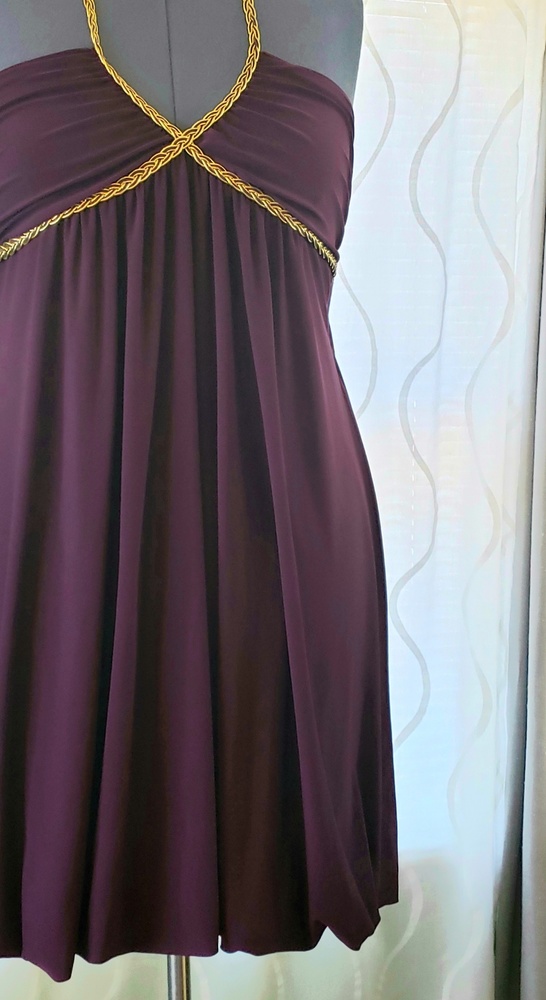 🍷Plum & Gold Backless Dress